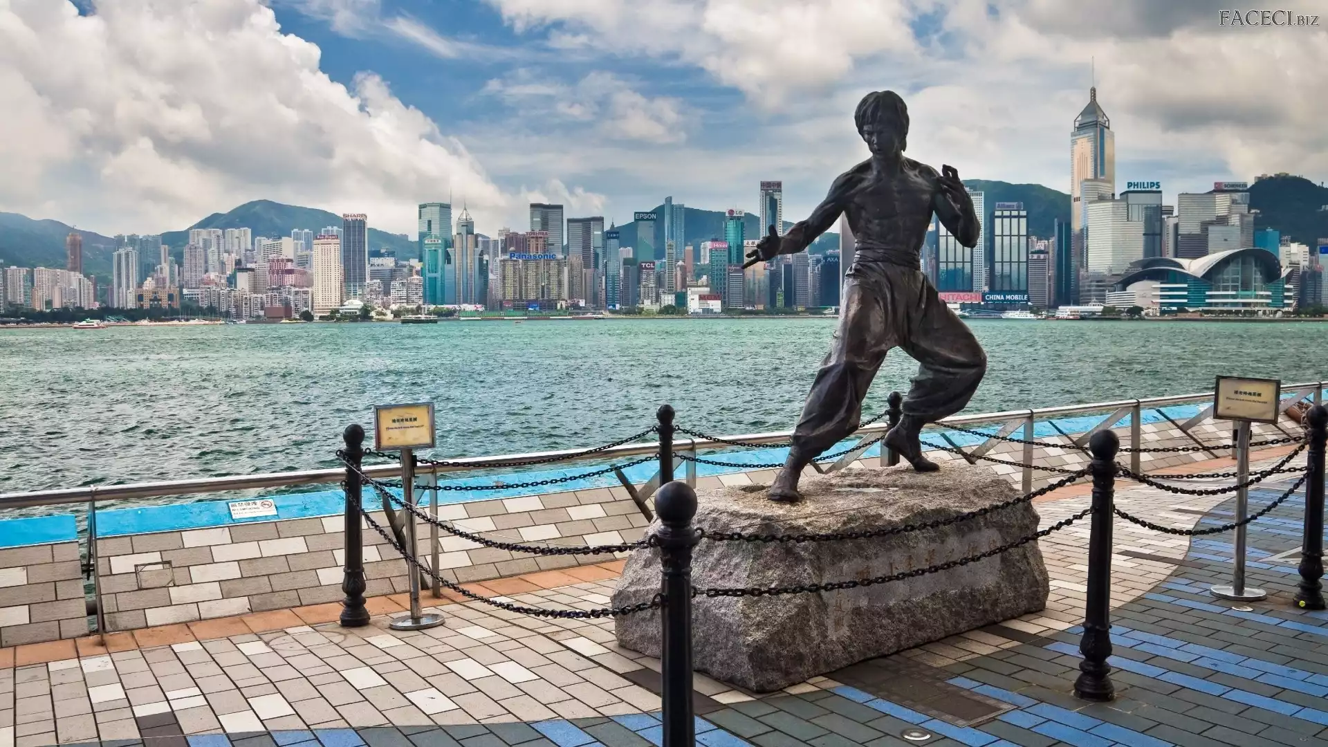 Morze, Bruce Lee, Miasto, Hong Kong, Pomnik
